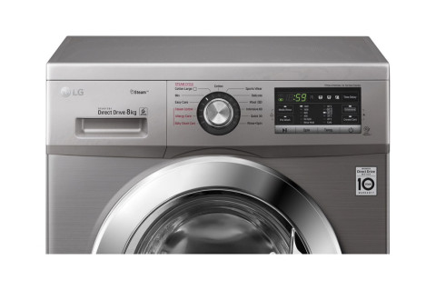 niveau chauffør bacon LG Front Load Automatic Washing Machine, 8 KG, Inverter Motor, Silver